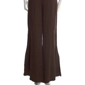 La Ligne Wide Leg Linen Blend Pant • Coffee Brown • Size 6